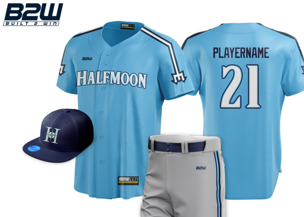 HALFMOON BASEBALL ELITE LIGHTBLUE GAME JERSEY | WHITE NUMBER